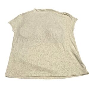 OGL Move Womens Sustainable‎ Mock Neck Built-In Bra Top Oatmeal Speckled Small
